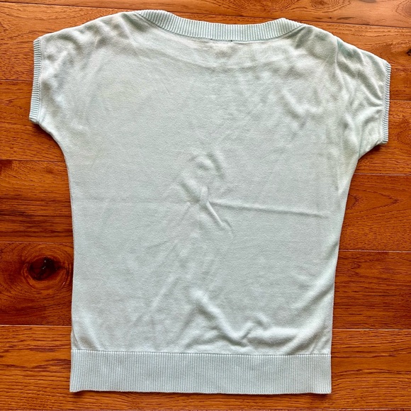 Talbots Light Blue Knit Short Sleeve Shirt Top Size S - Picture 6 of 6